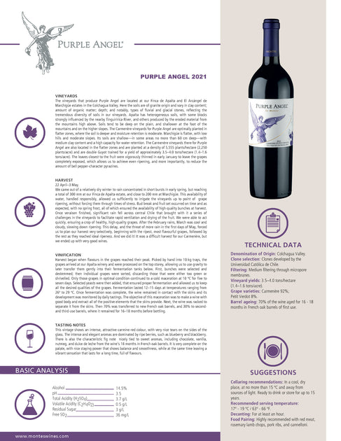 2019 Montes Angel's Secret Gran Reserva Carmenere, Colchagua