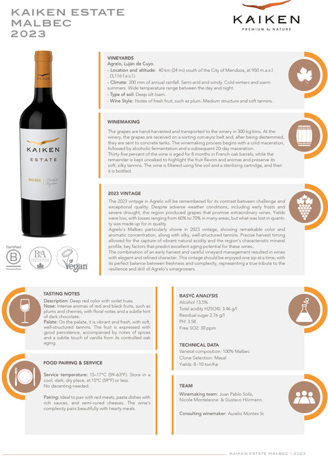 Kaiken Estate Malbec 2023
