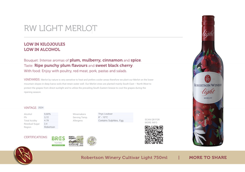 Robertson Winery Light Merlot 2024
