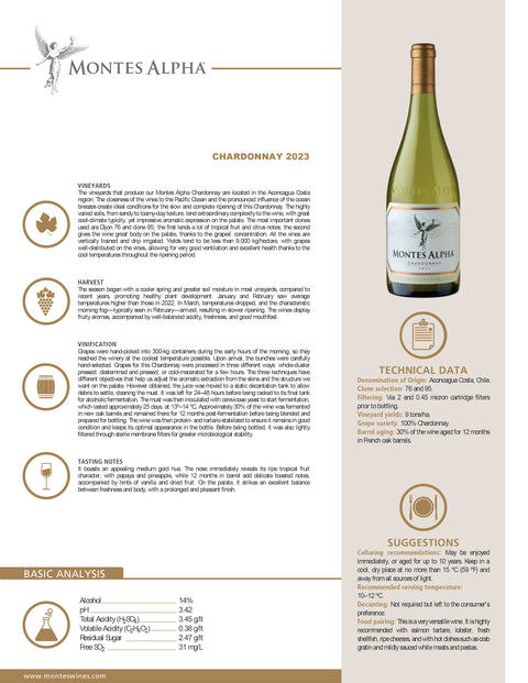 MONTES ALPHA CHARDONNAY 2021 4本セット Montes Alpha Chardonnay 2023 – Platinum Wines