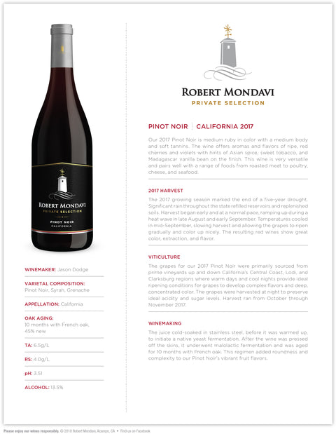 Robert Mondavi Winery Private Selection Pinot Noir 2021