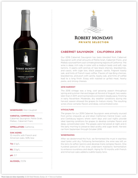 Robert Mondavi Winery Private Selection Cabernet Sauvignon 2021