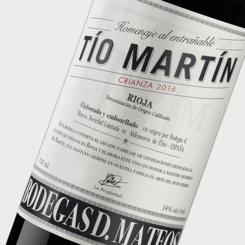 Bodegas D. Mateos Tio Martin Crianza 2020