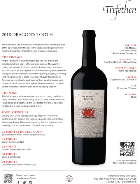 Trefethen Family Vineyards Dragon's Tooth 2018