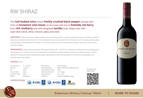 Robertson Winery Shiraz 2021
