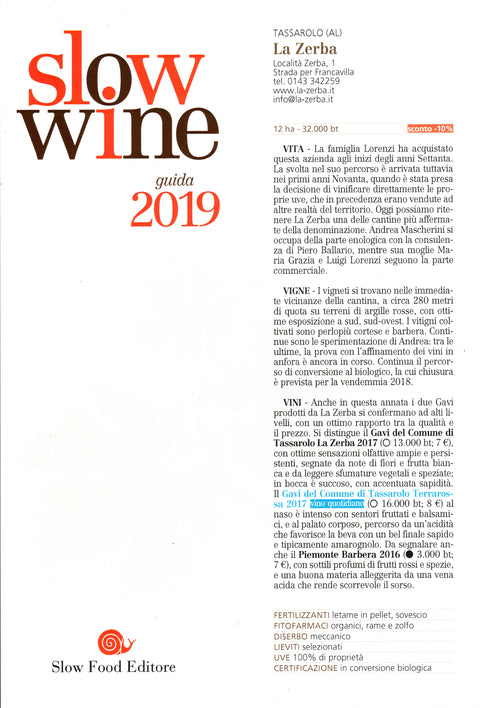 La Zerba Gavi Terrarossa Bio D.O.C.G. 2022