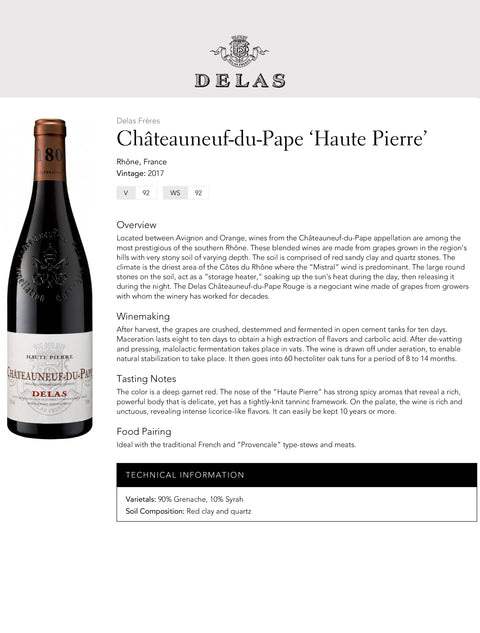 Delas Châteauneuf-du-Pape Haute Pierre 2019